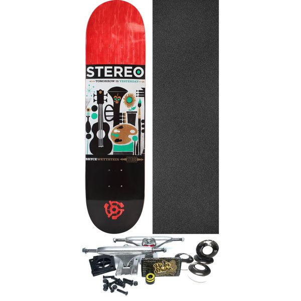 Stereo Skateboards Bryce Wettstein Retro Assorted Colors Skateboard Deck - 8" x 32" - Complete Skateboard Bundle